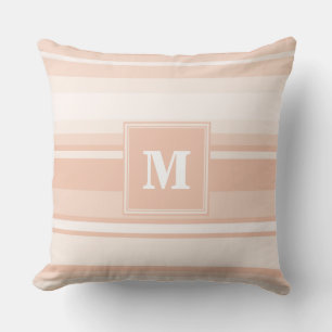 Monogram peach stripes cushion