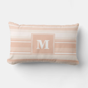 Monogram peach stripes lumbar cushion