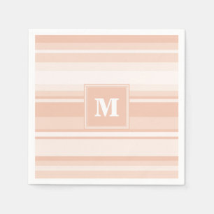 Monogram peach stripes napkin