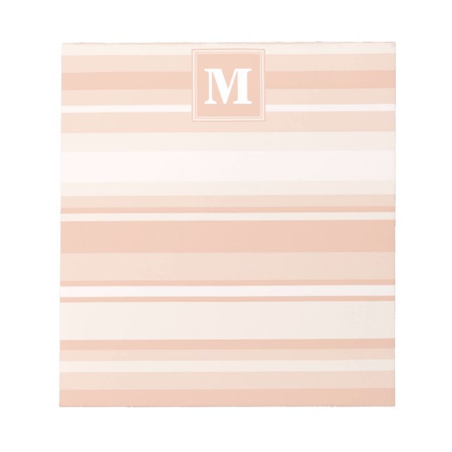 Monogram peach stripes notepad (Front)