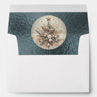 Monogram & Pearl Christmas Design - Silver Envelope