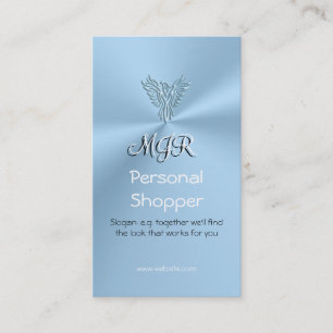 Monogram, Personal Shopper, Ice-blue Phoenix Business Card