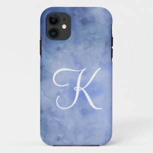 Monogram Personalise Blue and White iPhone 11 Case
