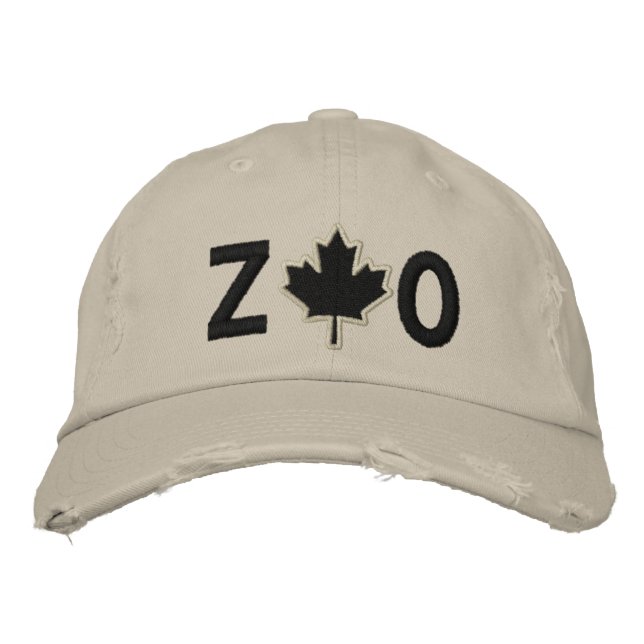 Monogram Personalise Maple Leaf Embroidery Embroidered Hat (Front)