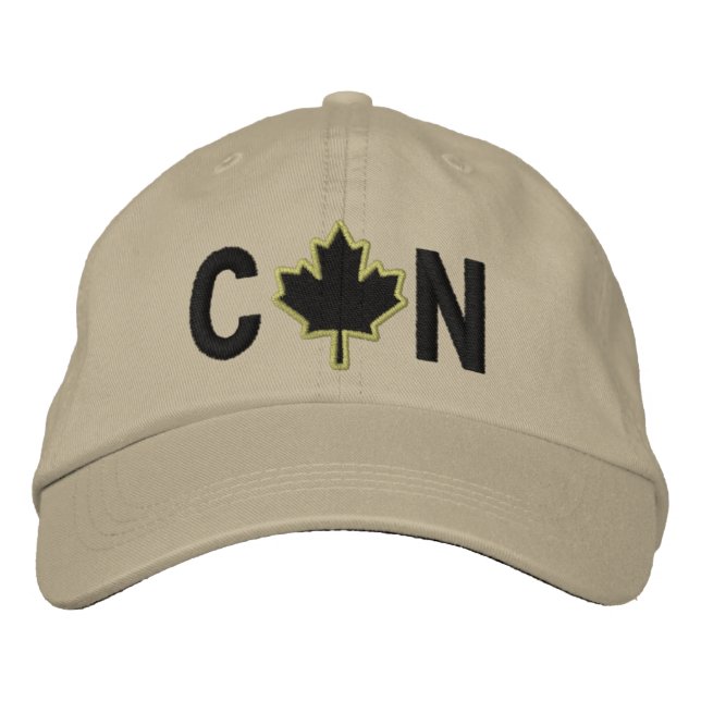 Monogram Personalise Maple Leaf Embroidery Embroidered Hat (Front)
