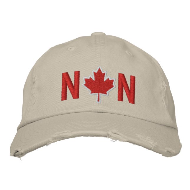 Monogram Personalise Maple Leaf Embroidery Embroidered Hat (Front)