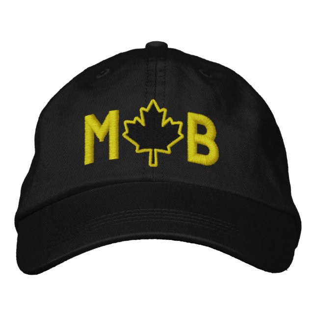 Monogram Personalise Maple Leaf Embroidery Embroidered Hat (Front)