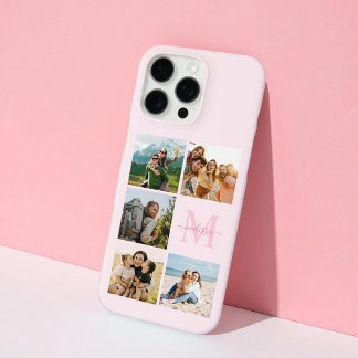 Monogram Personalised 5 Photo Collage iPhone 16 Pro Max Case