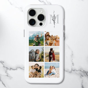Monogram Personalised 6 Photo Collage iPhone 15 Pro Max Case