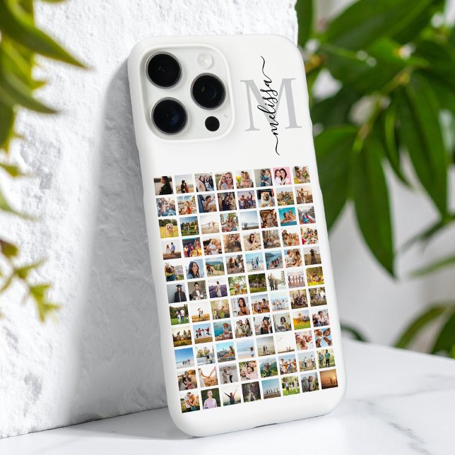 Monogram Personalised 88 Photo Collage Case-Mate iPhone Case (Creator Uploaded)