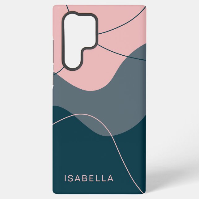 Monogram Personalised Abstract Samsung Galaxy S22 Ultra Case (Back)