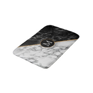 Monogram Personalised Bath Mat Marble Design