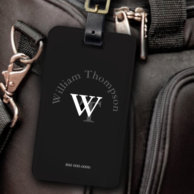 monogram - personalised black luggage tag (Creator Uploaded)
