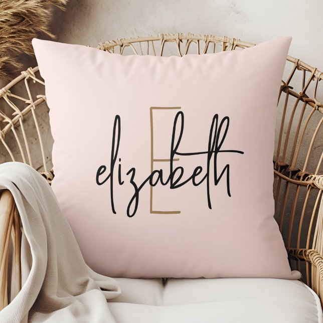 Monogram Personalised Blush Pink Cushion (Creator Uploaded)