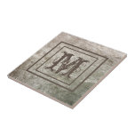 Monogram Personalised Brown Stone Look Rustic Ceramic Tile<br><div class="desc">This design was created though digital art. It may be personalised in the area provided by changing the photo and/or text. Or it can be customised by choosing the click to customise further option and delete or change the colour the background, add text, change the text colour or style, or...</div>