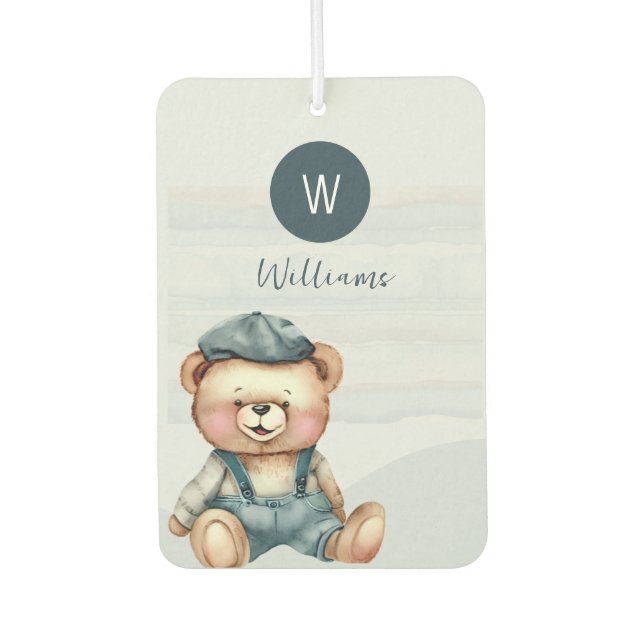 Monogram Personalised Car Air Freshener (Front)