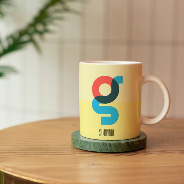 Monogram Personalised Colourful Letter G Coffee Mu Mug (Creator Uploaded)