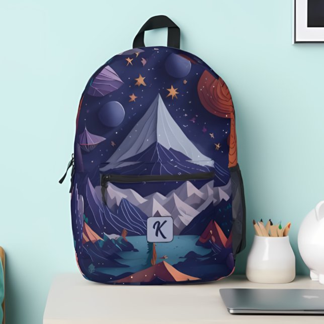 Monogram Personalised, Cool & Modern Printed Backpack (Creator Uploaded)