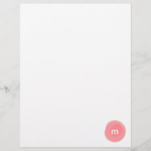 Monogram Personalised Coral and Pink Modern Custom Letterhead