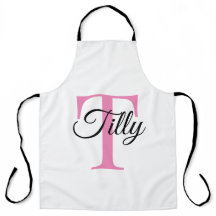 Monogram Personalised Custom Powder Pink Apron