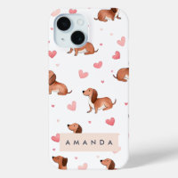 Monogram Personalised Cute Dachshund Dog