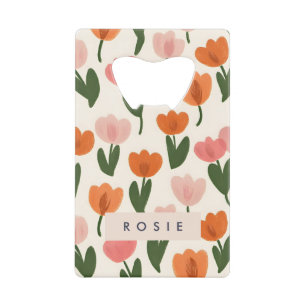Monogram Personalised Cute Spring Tulip Pattern