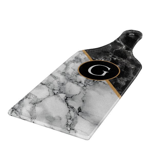 Monogram Personalised Cutting Board Marble Design (Corner)
