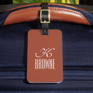 Monogram | Personalised Design in Light Brown |  Luggage Tag
