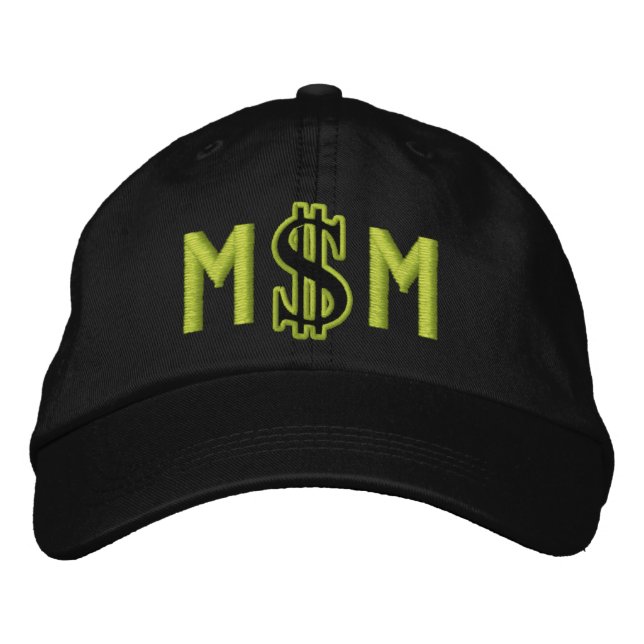 Monogram Personalised Dollar Sign Cash Embroidered Hat (Front)