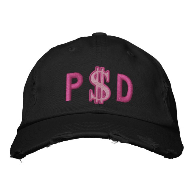 Monogram Personalised Dollar Sign Cash Embroidered Hat (Front)