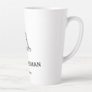 Monogram personalised groomsman best man name date latte mug