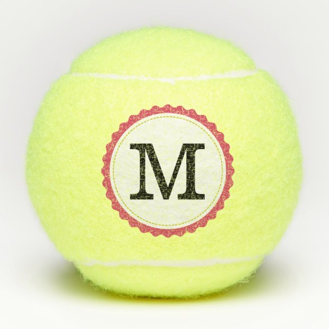 Monogram Personalised Modern #3 Tennis Balls (Front)
