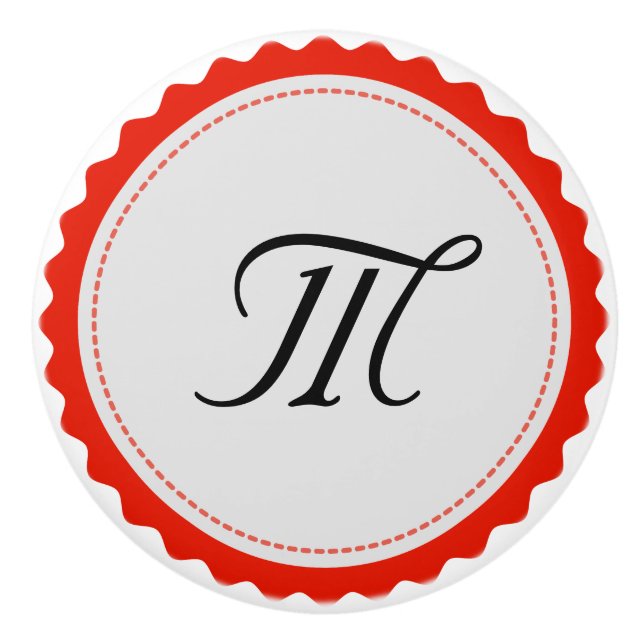 Monogram Personalised Modern #6 Ceramic Knob (Front)