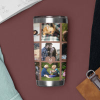 Monogram personalised modern multi photo collage