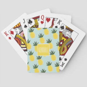 Monogram Personalised Pineapple Playing Cards