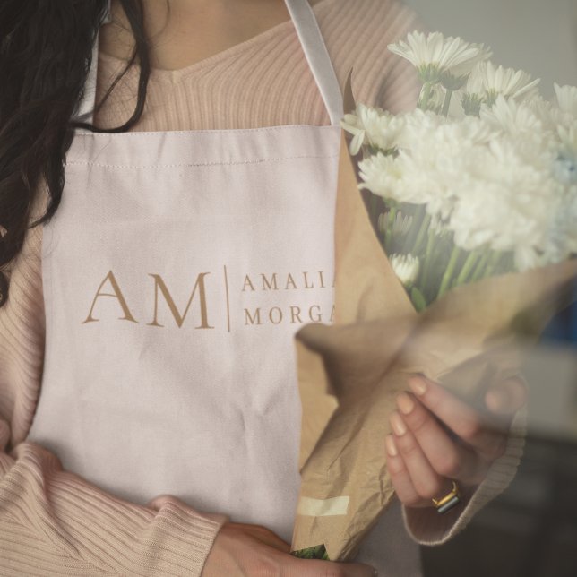 Monogram Personalised Pink Apron (Creator Uploaded)