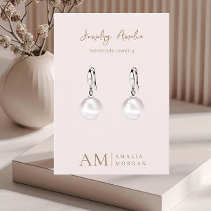 Monogram Personalised Pink Initial And Name  Business Card