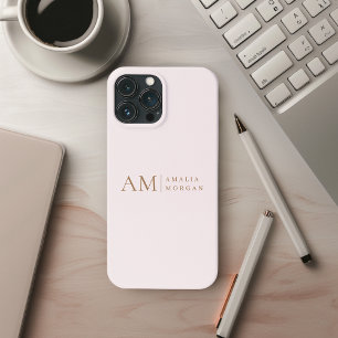 Monogram Personalised Pink Initial And Name  iPhone 13 Pro Max Case