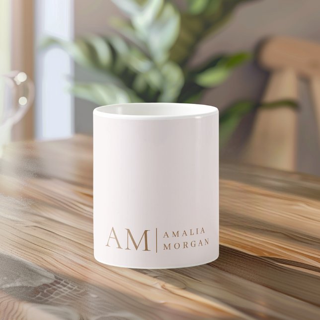 Monogram Personalised Pink Initial And Name  Coffee Mug (Creator Uploaded)