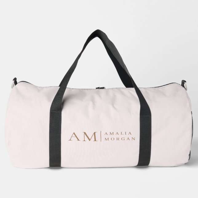 Monogram Personalised Pink Initial And Name  Duffle Bag (Front)