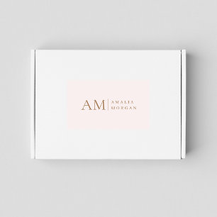 Monogram Personalised Pink Initial And Name  Rectangular Sticker