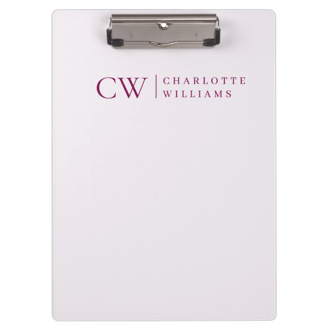 Monogram Personalised Pink Initial Clipboard (Front)