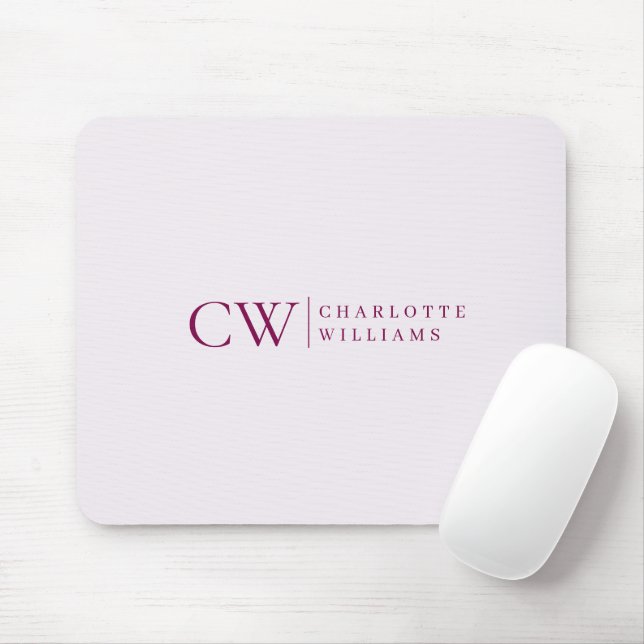 Monogram Personalised Pink Initial Mouse Pad (With Mouse)