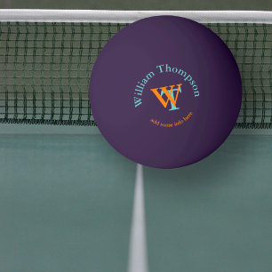 Monogram - Personalised Purple Ping Pong Ball