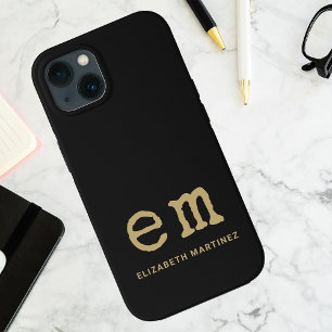 Monogram Personalised Simple Minimalist Monochrome iPhone 13 Case