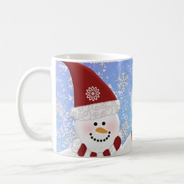 Monogram Personalised: Snowman Mug (Left)