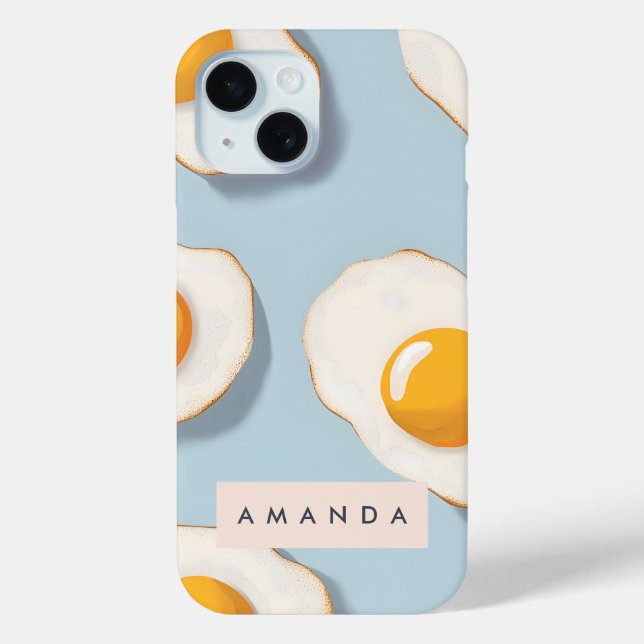 Monogram Personalised Sunny Side Up Egg Pattern Case-Mate iPhone Case (Back)