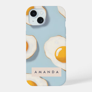 Monogram Personalised Sunny Side Up Egg Pattern iPhone 15 Case