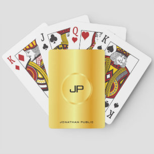 Monogram Personalised Template Gold Look Modern Playing Cards