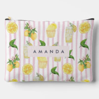 Monogram Personalised Watercolor Lemons Lemonade